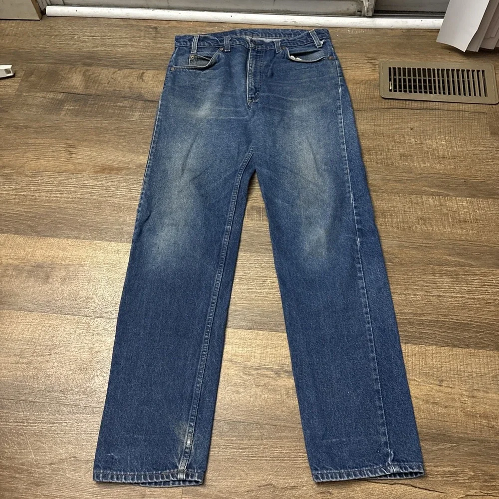 Vintage 80s Levi's Jeans Men's 36X36 20505-0217 Orange Tab Made in USA Act 35x35